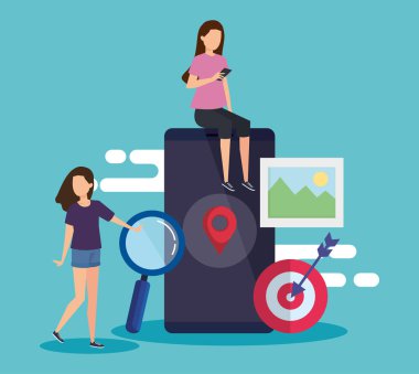 Akıllı telefon teknolojisi ve işaret dili olan kadınlar