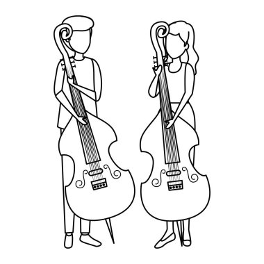 çello karakterleri oynayan çift