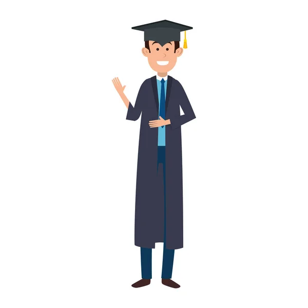 Estudante graduado caráter avatar —  Vetores de Stock