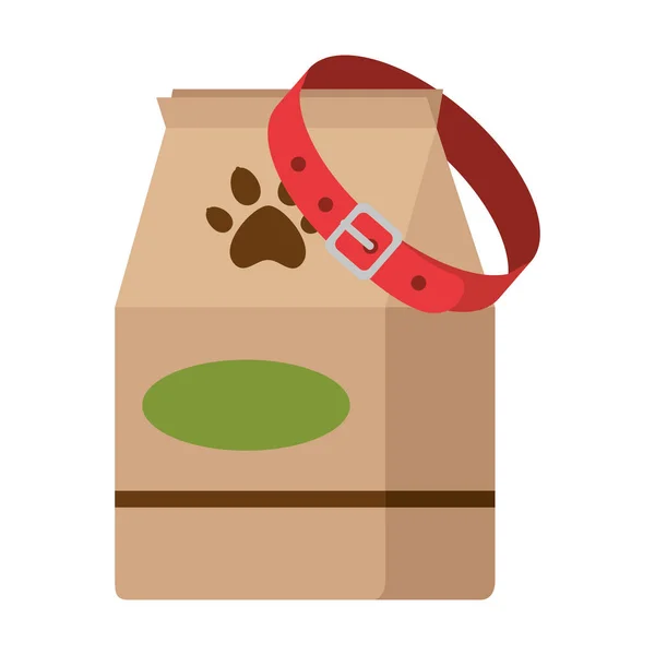 Pet shop paper bag with necklace — Stock Vector