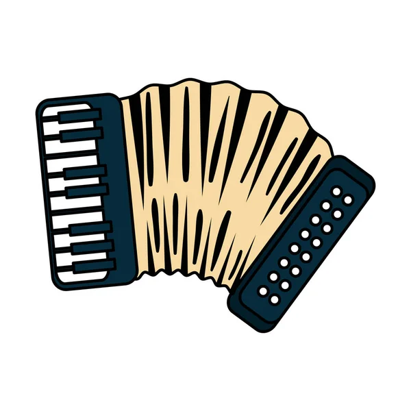 Accordion music instrument icon — Stock Vector
