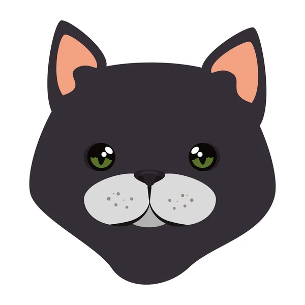 Personagem cabeça mascote gato bonito — Vetor de Stock