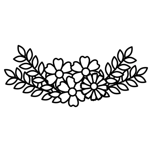 Zweig mit Blättern dekoratives Symbol — Stockvektor