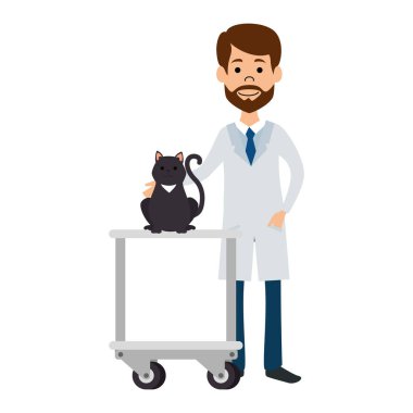 sepeti kedi ile veteriner doktor