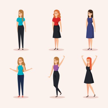 saç modeli ve rahat giysiler ile güzel kadın seti