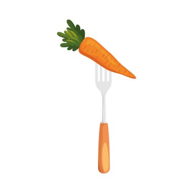 çatal vejetaryen gıda taze havuç