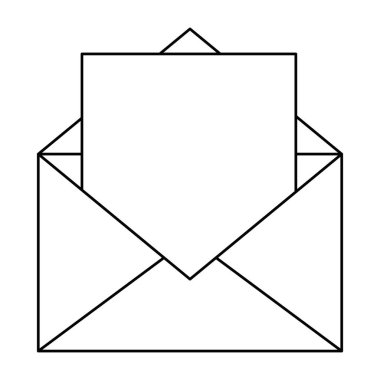 Zarf posta izole simgesi