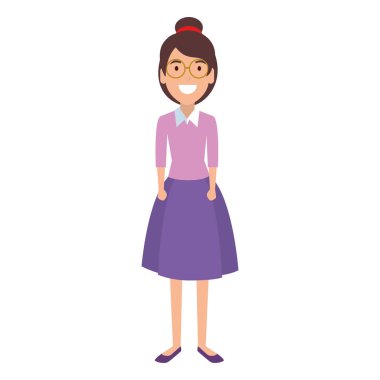 gözlük karakteri ile güzel kadın