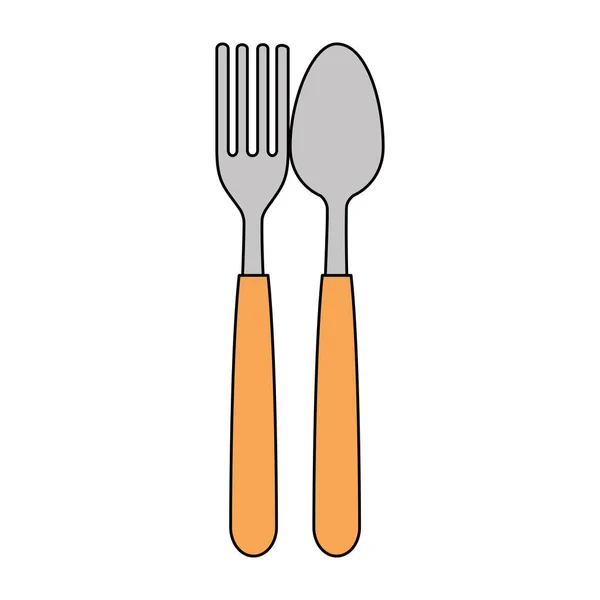 Couverts fourchette et cuillère — Image vectorielle