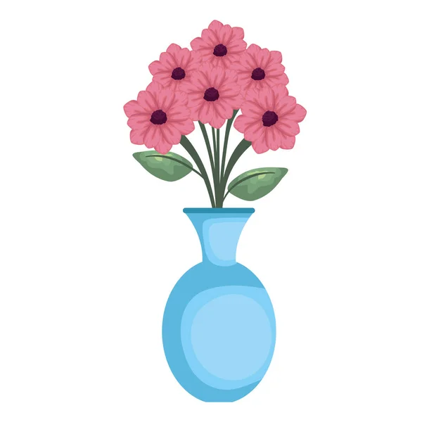 Vase mit Rosen-Symbol — Stockvektor