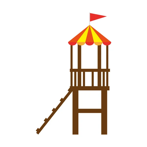 Spiel mit Turm und Rutsche — Stockvektor