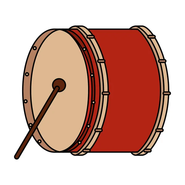 Drum musical instrument icon — Stock Vector