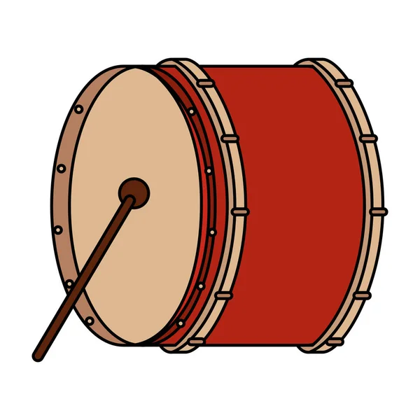 Tambor instrumento musical icono — Vector de stock