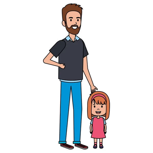 Far med dotter tecken — Stock vektor