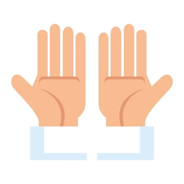 Lidské ruce izolované ikona — Stockový vektor