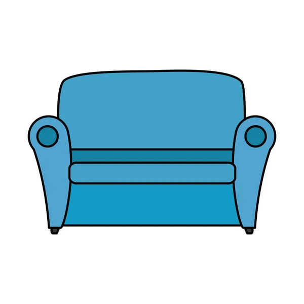 Kényelmes kanapé izolált ikon — Stock Vector
