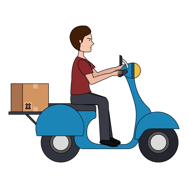 Kurier w usłudze dostarczania motocykli — Wektor stockowy