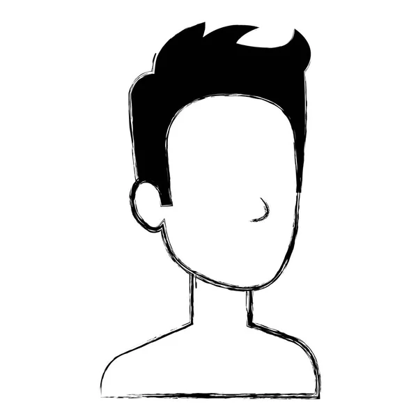 Joven hombre sin camisa carácter avatar — Vector de stock