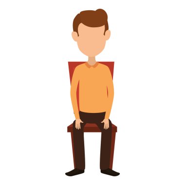 Sandalyedeki genç adam Avatar karakteri