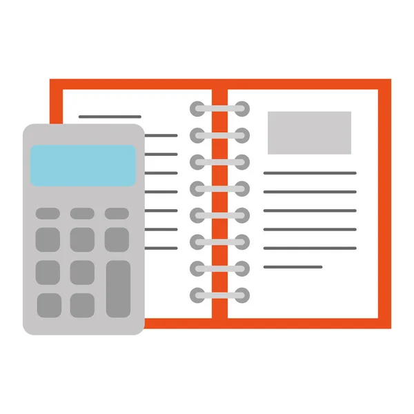 Calculator math with note book — Stock Vector