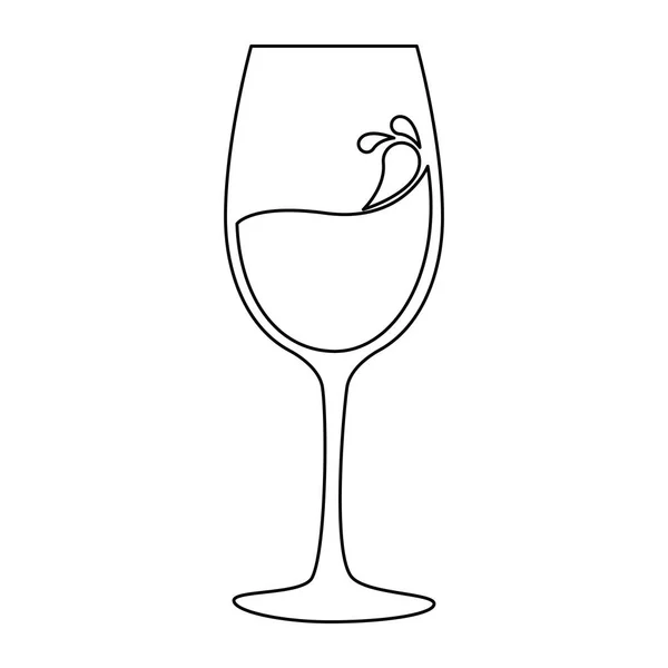 Vinný pohár silueta ikona — Stockový vektor