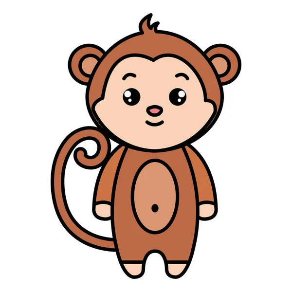 Carino scimmia tenero carattere — Vettoriale Stock