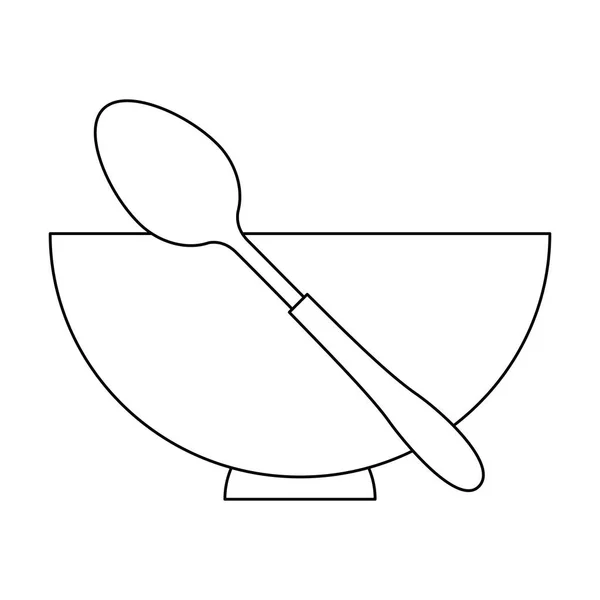 Dish and spoon icon — Stock Vector