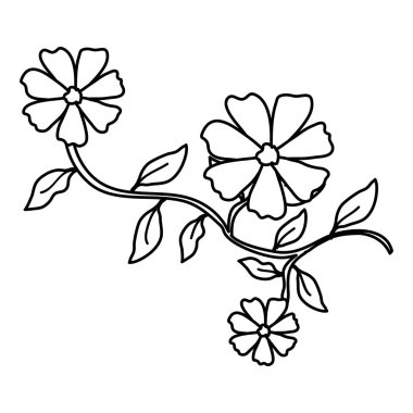 çiçek ve yapraklar dekoratif simge