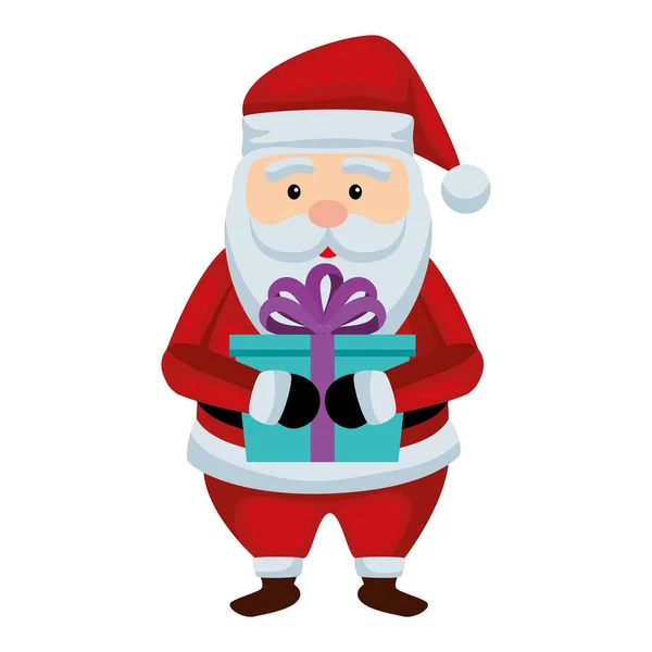 Natale Babbo Natale con confezione regalo — Vettoriale Stock