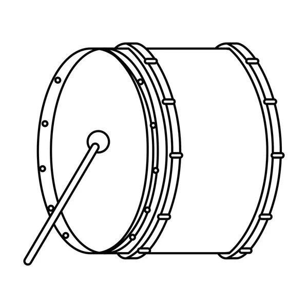 Drum musical instrument icon — Stock Vector