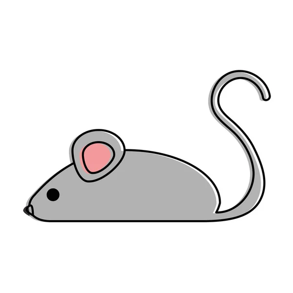 Pequeño ratón aislado icono — Vector de stock