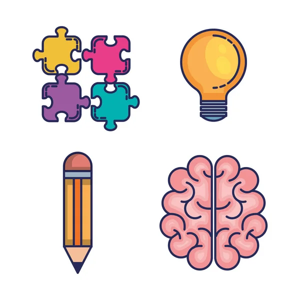 brain storming set icons