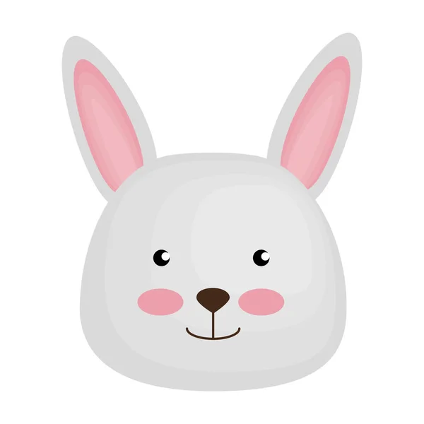 可爱的兔子头字符图标 — 图库矢量图片