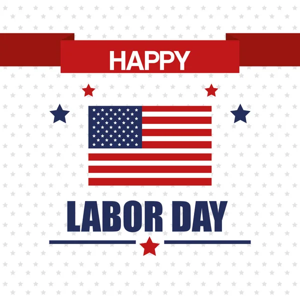 Happy labor day national patriotic celebration stars background — Stock Vector
