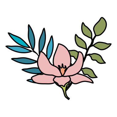 çiçek ve yapraklar dekoratif simge