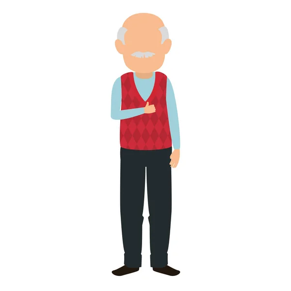 Roztomilý dědeček avatar postava — Stockový vektor