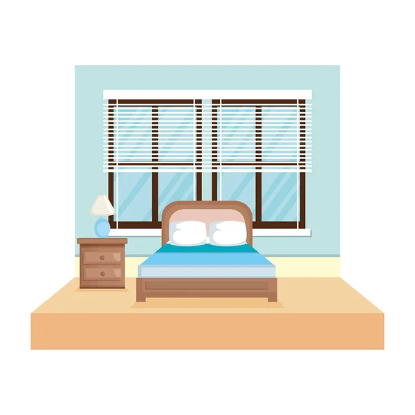 Chambre lit maison lieu — Image vectorielle