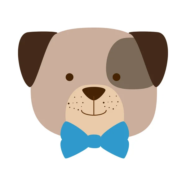 Carino cane testa personaggio icona — Vettoriale Stock