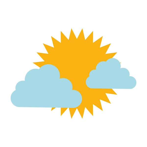 Climate cloud with sun — Stock Vector