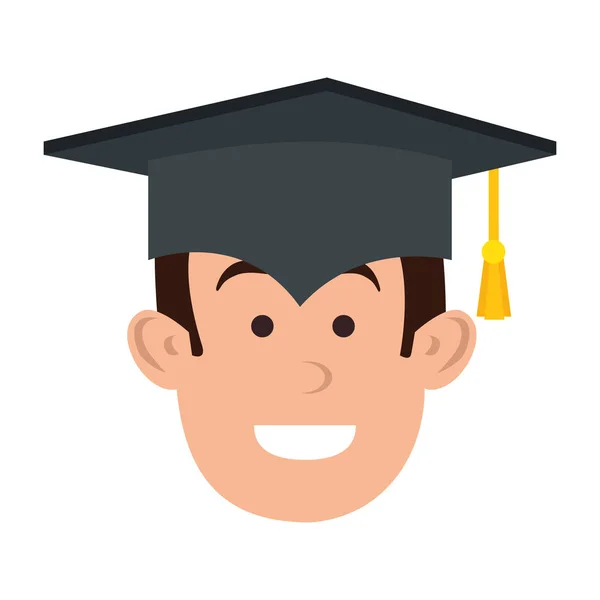 Student graduated head avatar character — Stock Vector