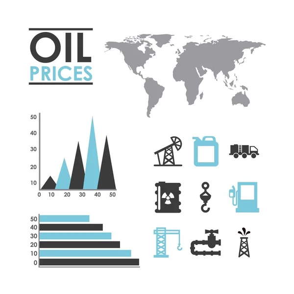 Ceny ropy naftowej Vector — Wektor stockowy