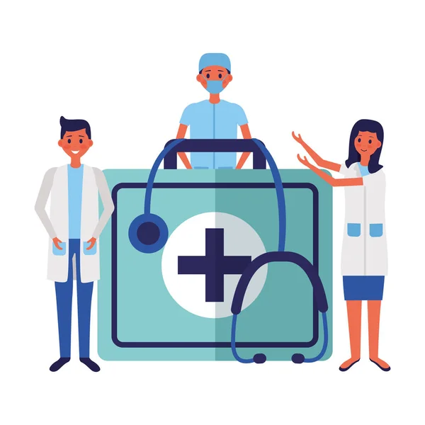 Personne valise médicale — Image vectorielle