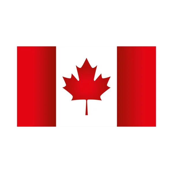 Ícone emblema bandeira canadense — Vetor de Stock