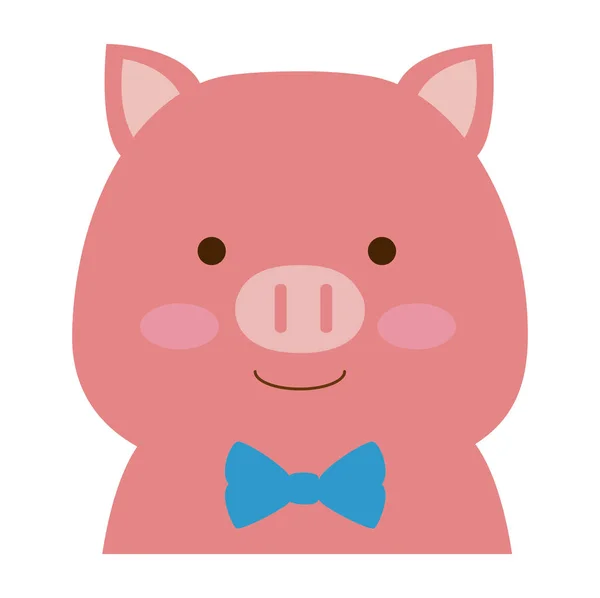 Cute pig character icon — Stock Vector