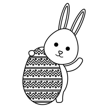 sevimli tavşan Paskalya dekorasyon ile yumurta boya