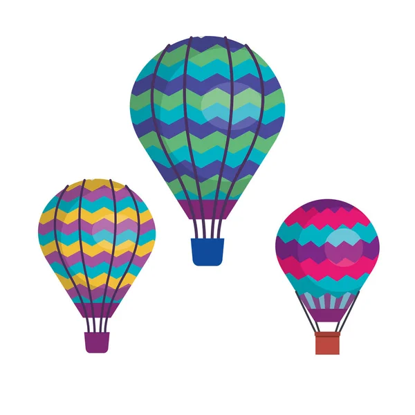 Balões ar quente voando — Vetor de Stock