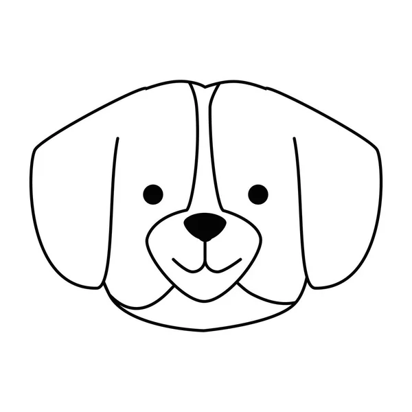 Personnage tête de race de chien mignon — Image vectorielle