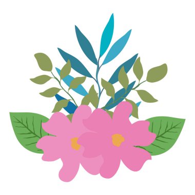 çiçek ve yapraklar dekoratif simge