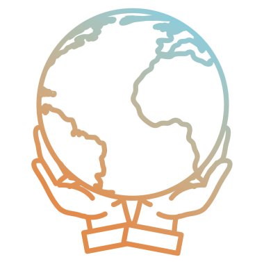 dünya gezegen simgesi ile eller