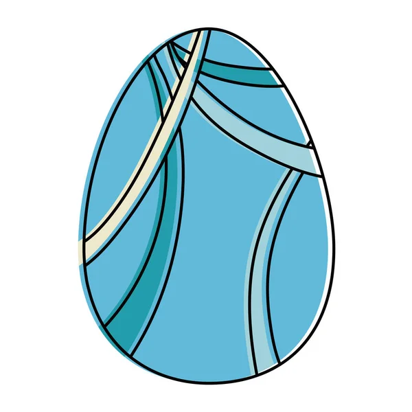 Painted easter egg with lines celebration icon — Stock Vector